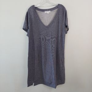 Adyson Parker dress 3X shirt dress blue v-neck short sleeve stretchy comfortable